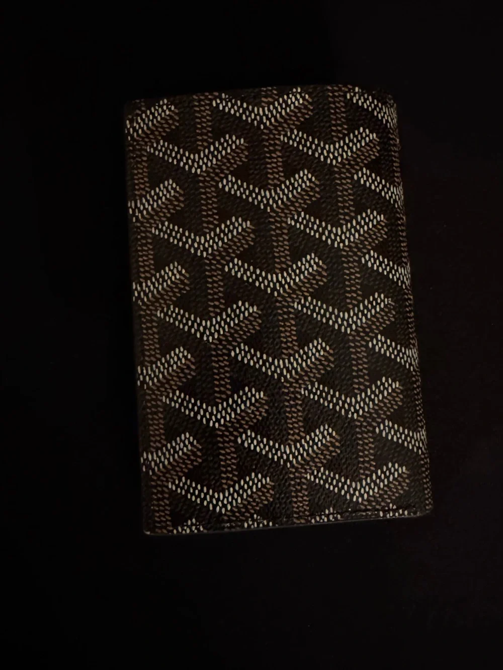 Goyard Black and Brown Card & Passport Sleeve